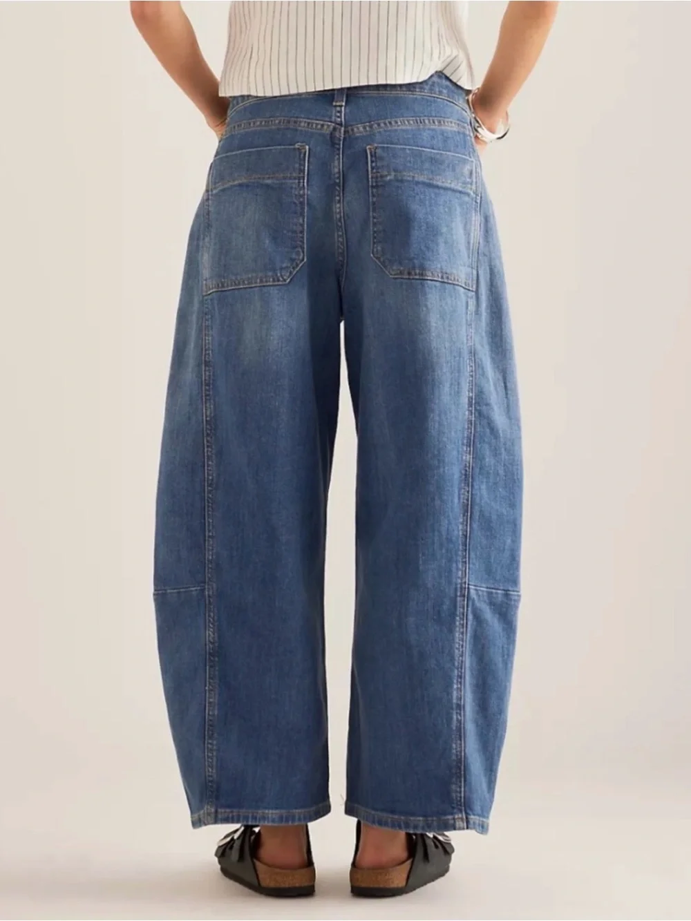 Anthropologie Pilcro Kenna Heritage Barrel Blue Jeans Women's 24